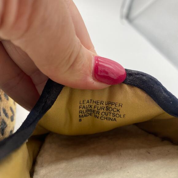 Birdies Women size 8 The Blackbird Cheetah Print Loafers Flats Slides Calf Hair - Picture 7 of 8